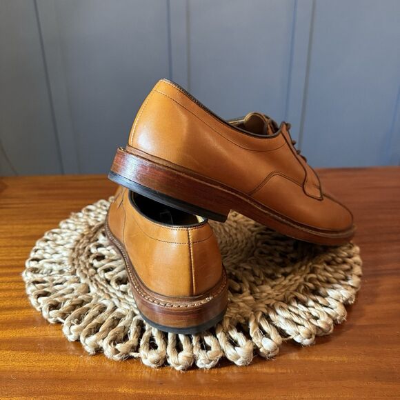 Allen Edmonds Mens Size 12 Hillcrest Leather Blucher Bicycle‑Toe Oxfords Brown - Picture 5 of 14